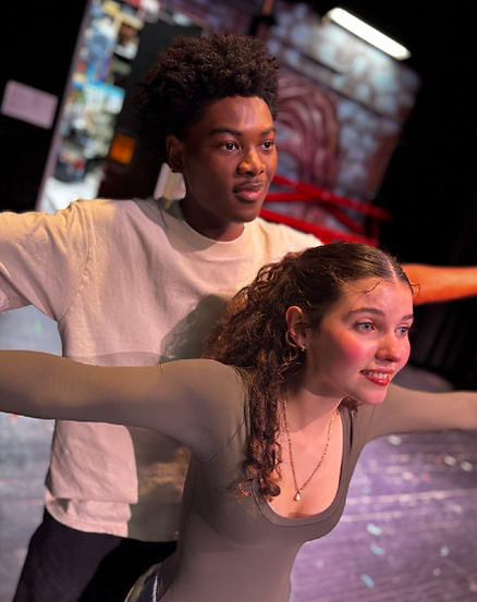 Christian Weems (Orpheus) and Toula Greenawalt (Eurydice) rehearse “All I’ve Ever Known”. (photo credit: Quinn Strassel)